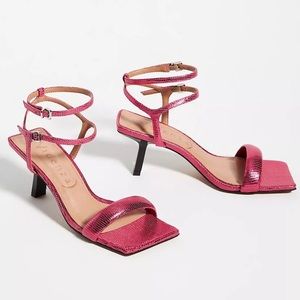 Anthropologie Vicenza Strappy Metallic Heels
